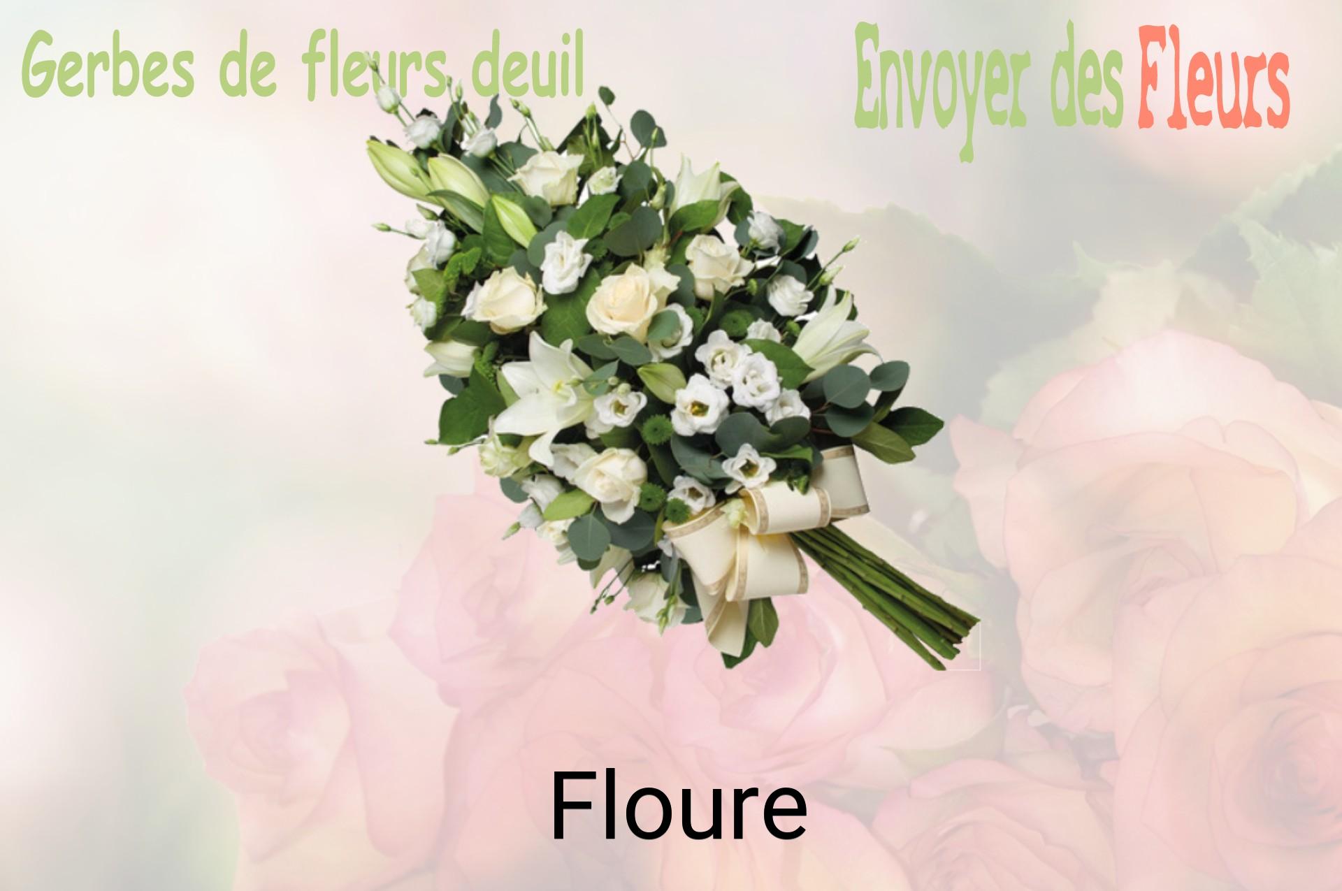 Gerbe de fleurs de deuil livrée à Floure